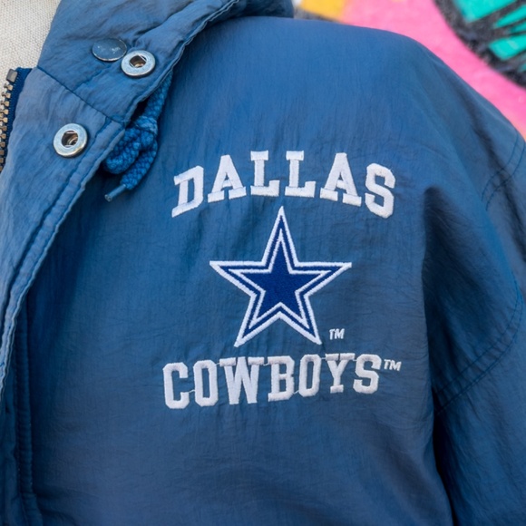 DALLAS COWBOYS NFL Vintage Puffer Jacket Size Large | Unique retro embroidery - Picture 5 of 14